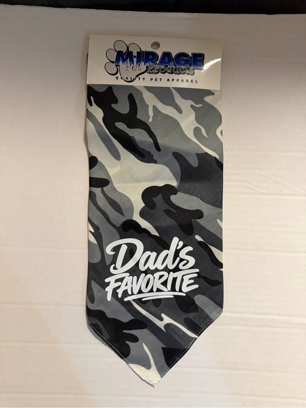 Mirage Pet Products 'Dad's Favorite' Gray Camo Dog Bandana